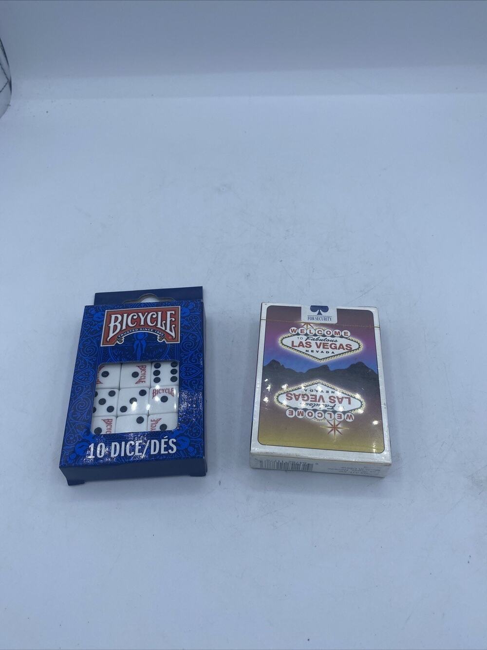 10 Dice Bicycle Die Package & Las Vegas Playing Cards-Both New & Sealed